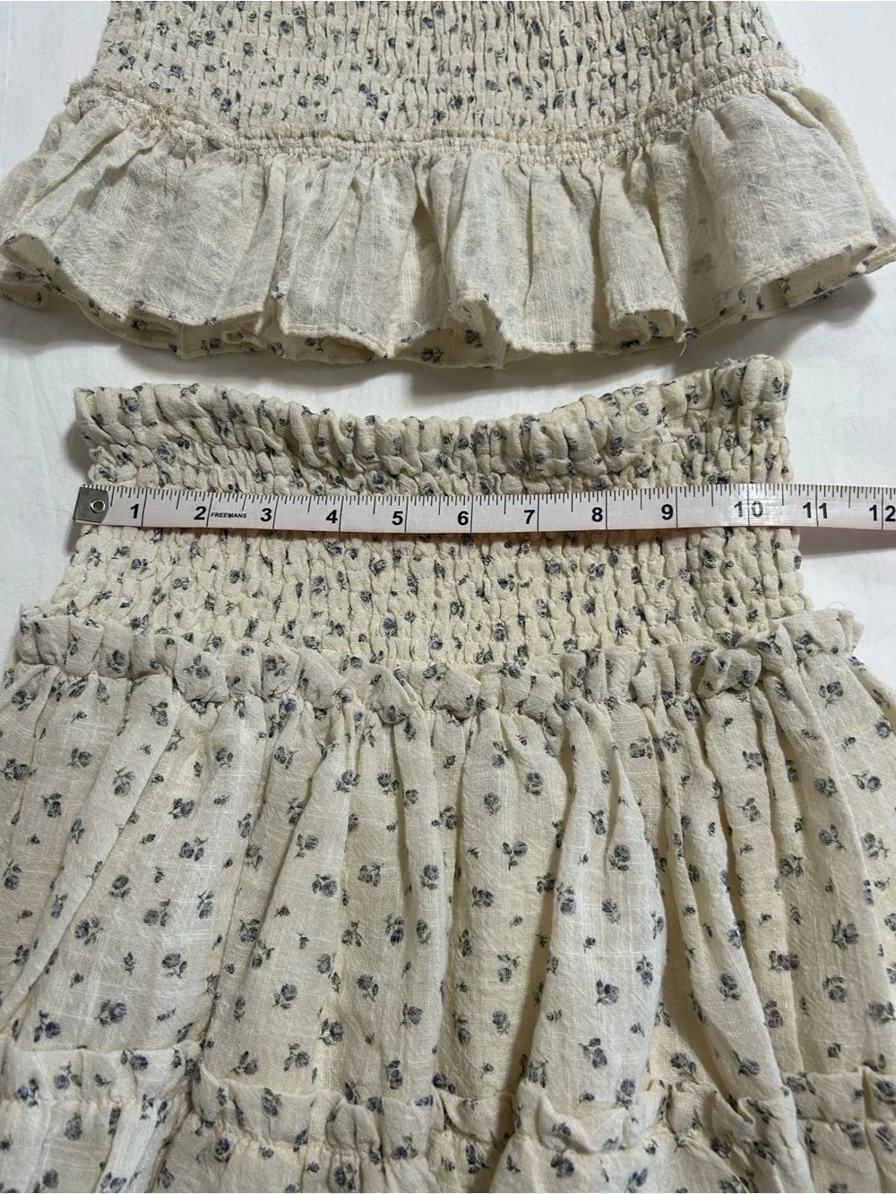 OLIVACEOUS Floral Smocked Two Piece Set Cottagecore Coquette Size Small